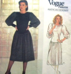1209 Vogue ADRI PULLOVER LO WAIST KNIT A-DRESS PATTERN 8, 14 choice uncut